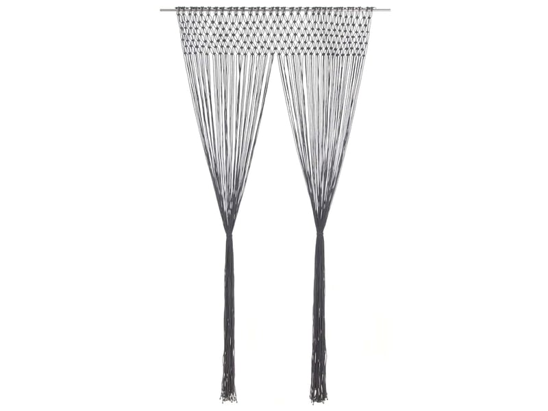  Rideau en macramé, rideau de porte anthracite 140x240 cm coton cf43857  - Conforama A