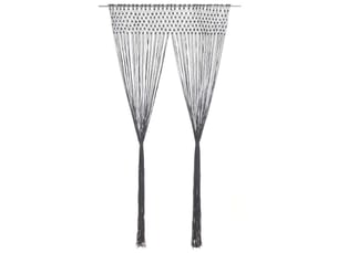 Rideau en macramé, rideau de porte anthracite 140x240 cm coton cf43857