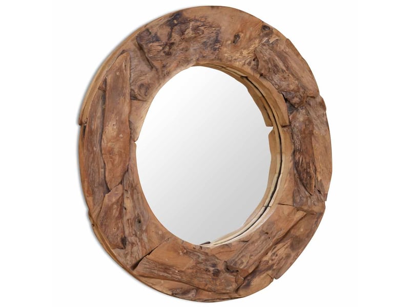 Miroir décoratif teck 80 cm rond cf62788  - Conforama A