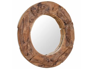 Miroir décoratif teck 80 cm rond cf62788