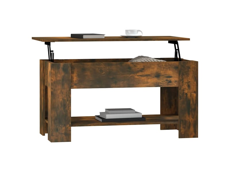  Table basse rectangulaire | table de salon chêne fumé 101x49x52 cm bois d'ingénierie shl6719  - Conforama C