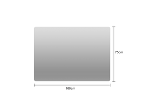 Miroir mural sans cadre 100 x 75 cm, verre argenté hd