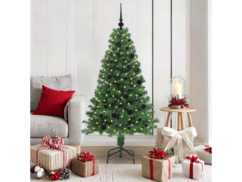 Sapin de noël artificiel, arbre de noël vert 150 cm pvc, acier et plastique shl3844 - Conforama B