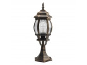 Lanterne de muret extérieur fabrilamp caelum noir et or, 1 x e27, ip44, 49 x 16 x 16 cm