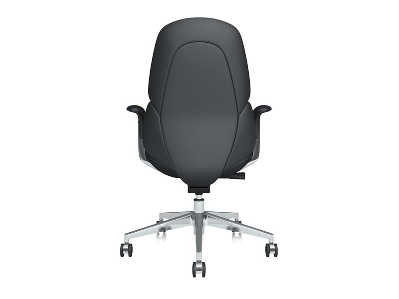 Fauteuil de bureau mi-haut 69 x 70 x 105 cm noir en cuir, inclinaison verrouillable et réglage hauteur - Conforama D