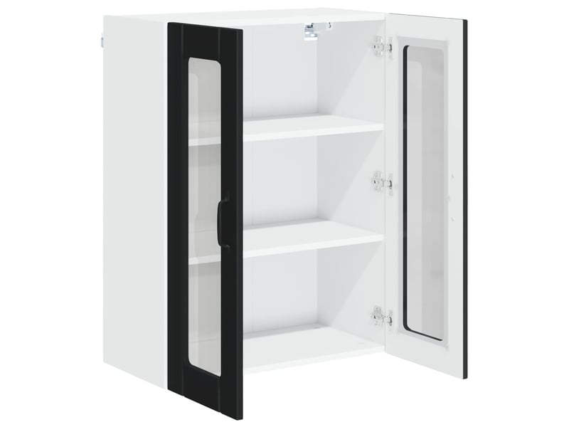  Meuble mural de cuisine, cabinet en verre mural noir 60x31x80cm shl9675  - Conforama E