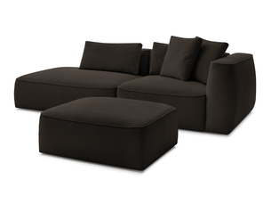 Canapé droit fixe BOBOCHIC LEOPOLD 4 places Velours marron