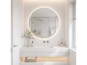 Miroir de salle de bain led rond 80 cm anti-buée réglable tactile