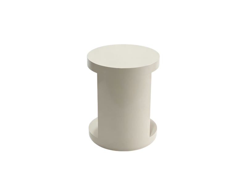  Table d'appoint laquée couleur latte crémeuse, haut brillant  - Conforama D