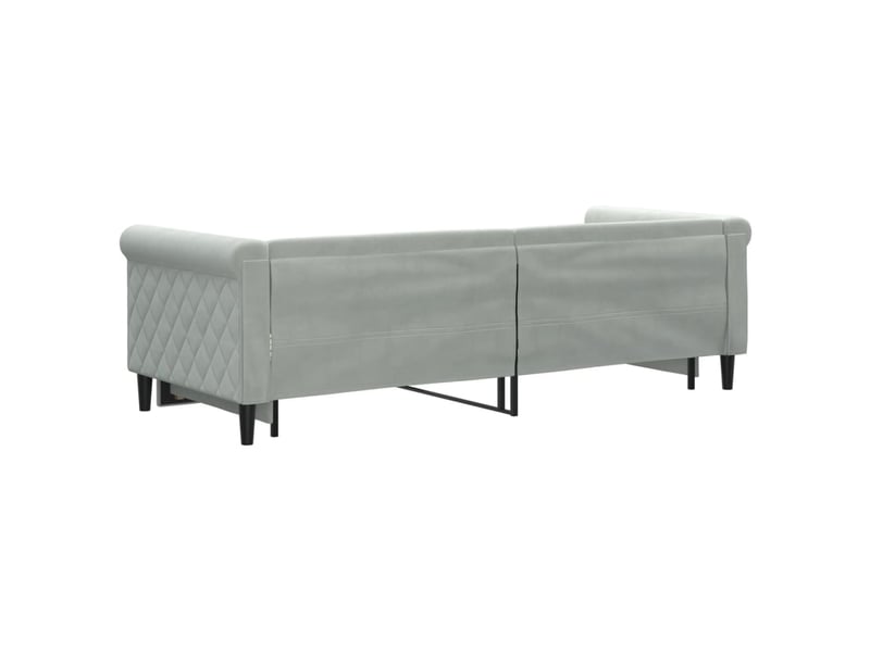  Lit simple- lit adulte -  lit de jour avec gigogne sans matelas gris clair 80x200 cm  - Conforama D
