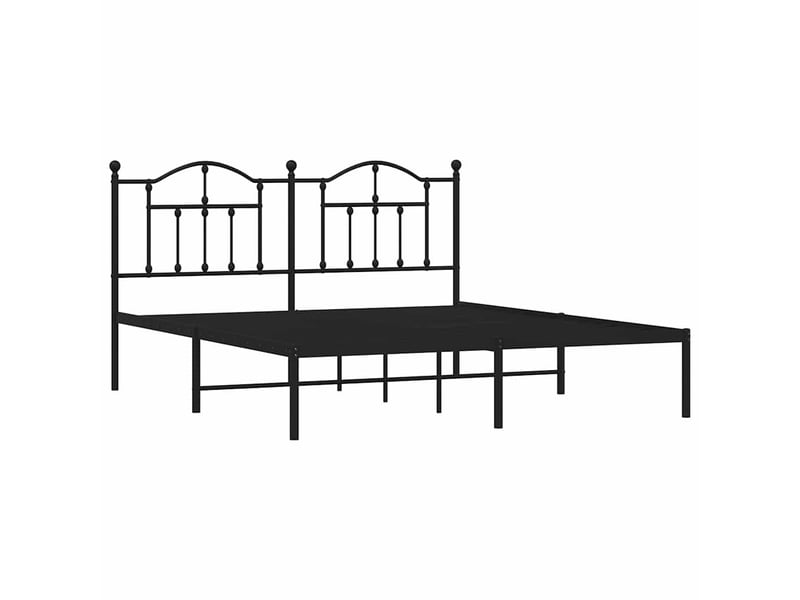  Lit double- lit adulte -  cadre de lit métal sans matelas et tête de lit noir 180x200 cm  - Conforama B
