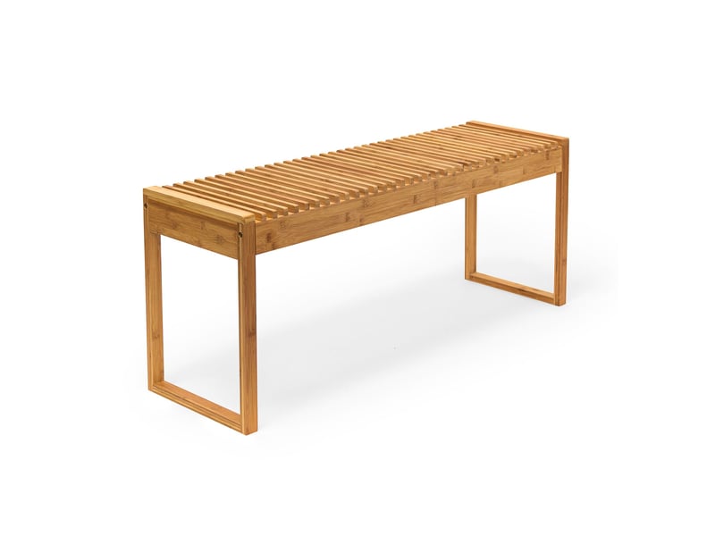  Banc en bambou naturel 120 x 30 x 45 cm confortable usage intérieur extérieur ambiance cosy en bambou naturel 13_0003198  - Conforama E