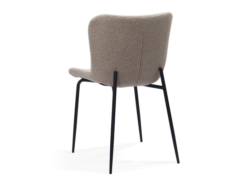 Chaises de salle à manger lot de 2 à dossier haut arrondi - soutien lombaire, tissu et métal kaki - Conforama E