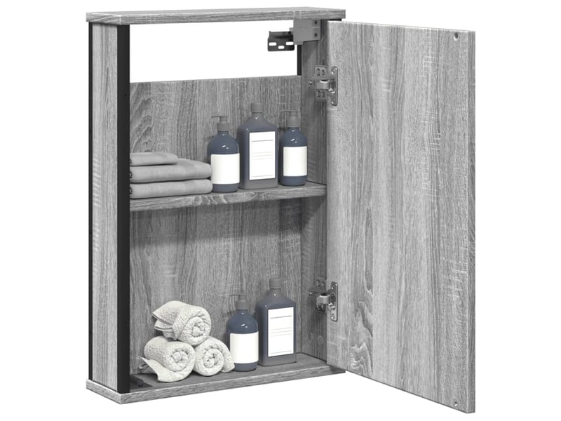  Armoire à miroir de salle de bain sonoma gris bois d’ingénierie shl2778  - Conforama B