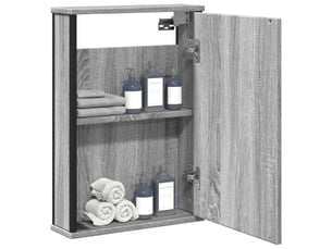 Armoire à miroir de salle de bain sonoma gris bois d’ingénierie shl2778