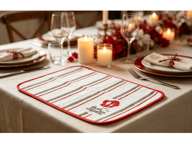  Set de table kinvara bon appetit blanc rouge 33 x 48 cm 12 unités S3625785 - Conforama C