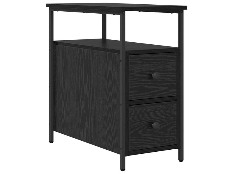  Table de chevet - cabinet de chevet - table de nuit 2 pc chêne noir 30 x 60 x 60 cm  - Conforama D