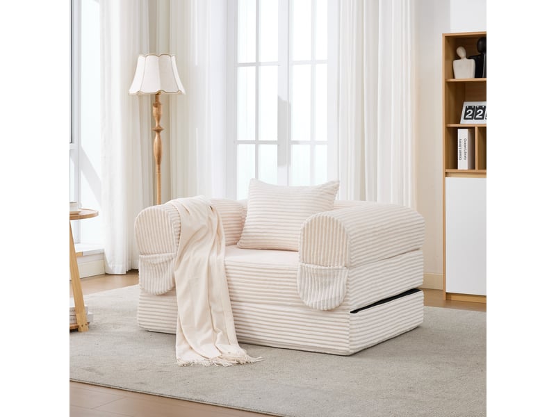  Canapé convertible, canapé-lit : en velours tricoté, pour salon, 1 place, pour appartement  - Conforama R