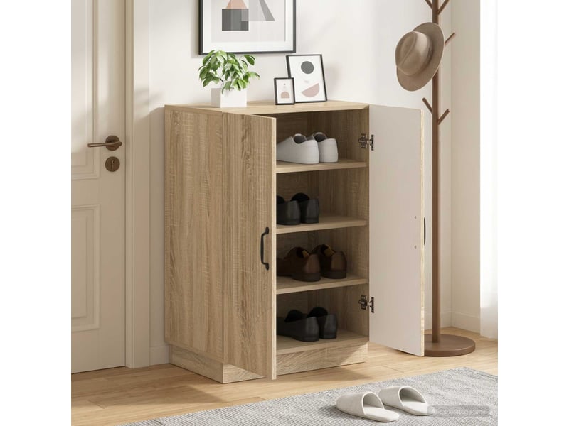  Meuble à chaussures, armoire à chaussures hoorn 59,5x39,5x87 cm chêne sonoma  - Conforama B