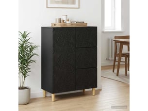 Buffet - bahut - meuble de rangement noir 66 x 34,5 x 90 cm bois d'ingénierie