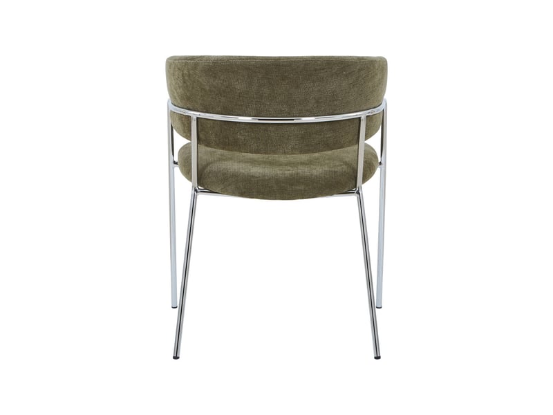  Lot de 2 fauteuils vintage tissu armature chromée kaki - domo  - Conforama E