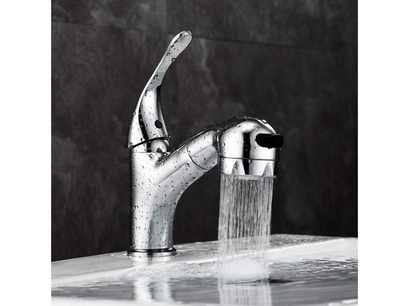  Robinet de lavabo à poignée unique, en acier inoxydable (tuyau inclus)  - Conforama B