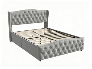 Lit coffre 160x200 cm EZSSW   coloris gris