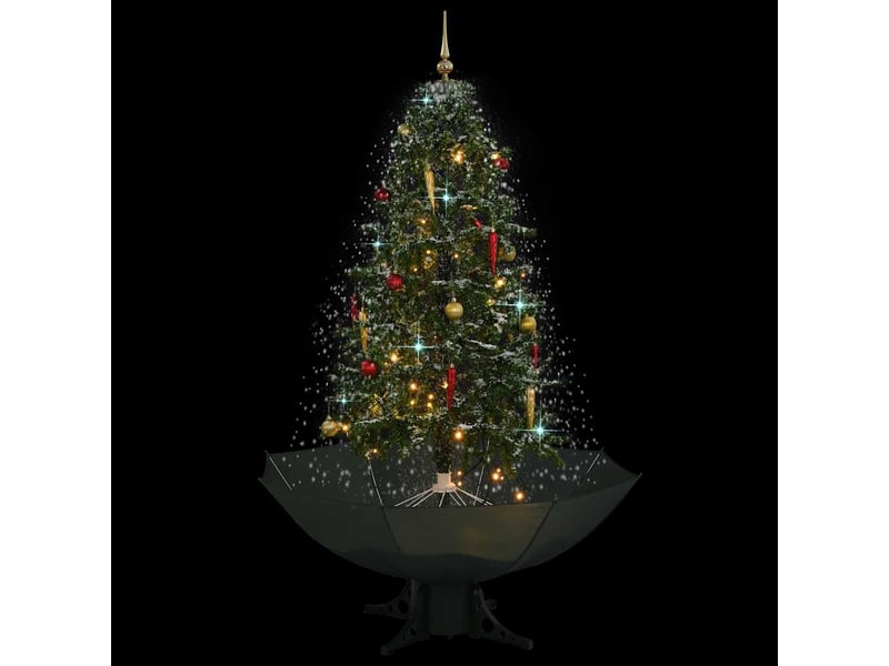  Arbre de noël, sapin de noël neigeux avec base de parapluie vert 170 cm  - Conforama C