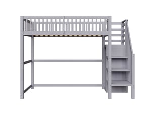 Lit mezzanine 90x200 cm <strong></strong> <strong></strong> coloris gris