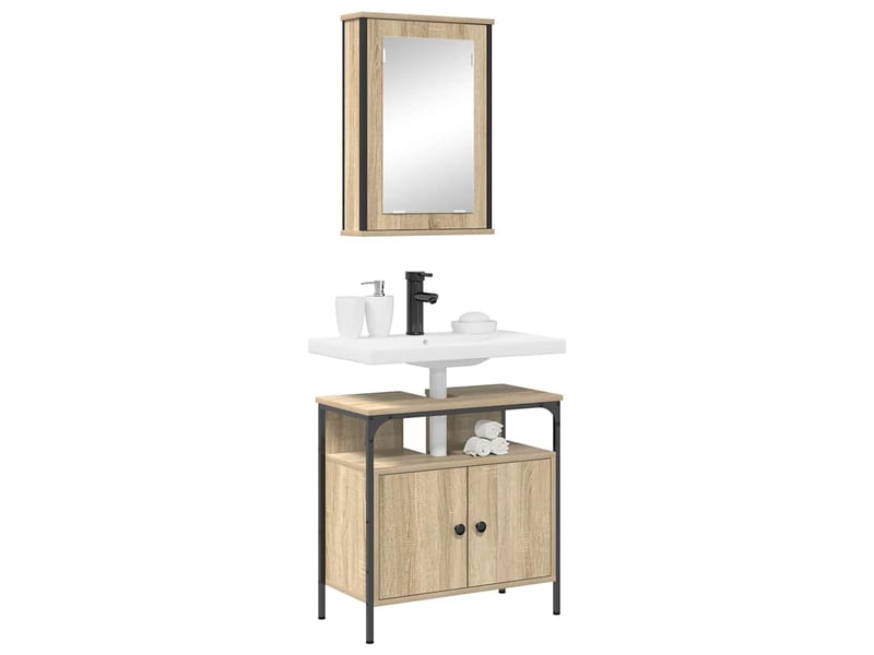 Ensemble de mobilier de salle de bain 2 pc marron cf64166 - Conforama C