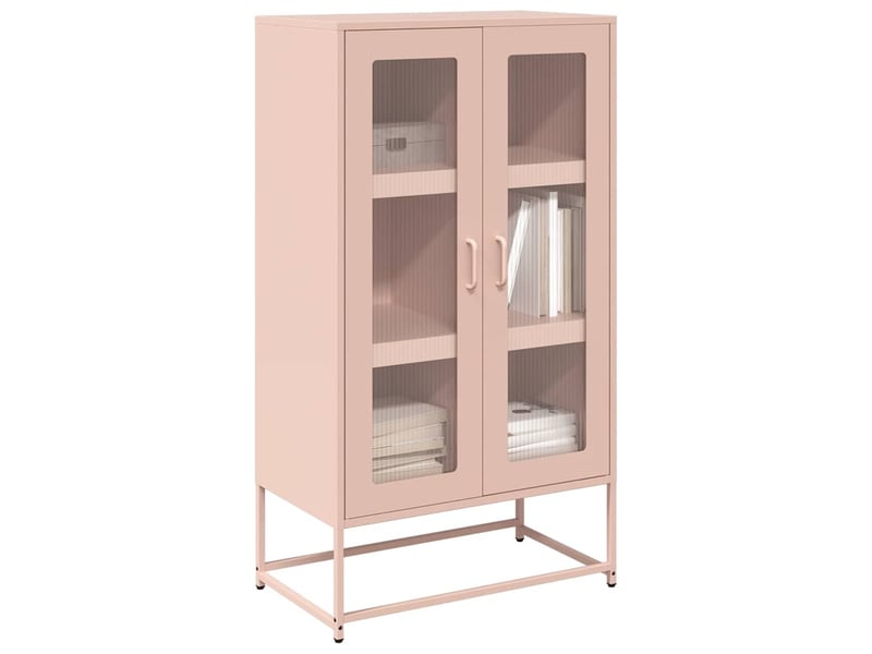  Buffet haut - bahut - meuble de rangement rose 68x39x123 cm acier  - Conforama B
