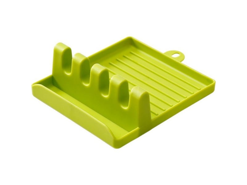  Porte-ustensiles - porte-cuillère - avec égouttoir - repose-cuillère pour comptoir - repose-cuillère - porte-couvercle de casserole - vert  - Conforama E
