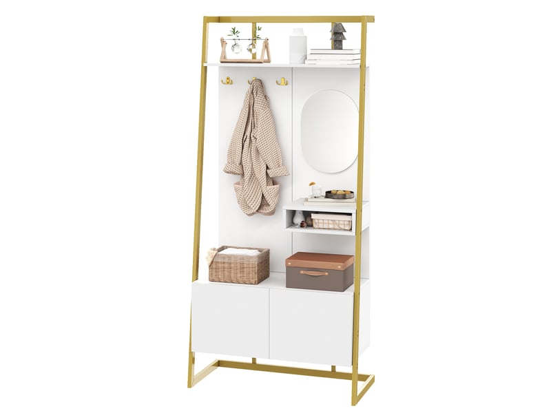 Portemanteau avec banc et rangement blanc 78 x 180.5 cm en mdf - Conforama A