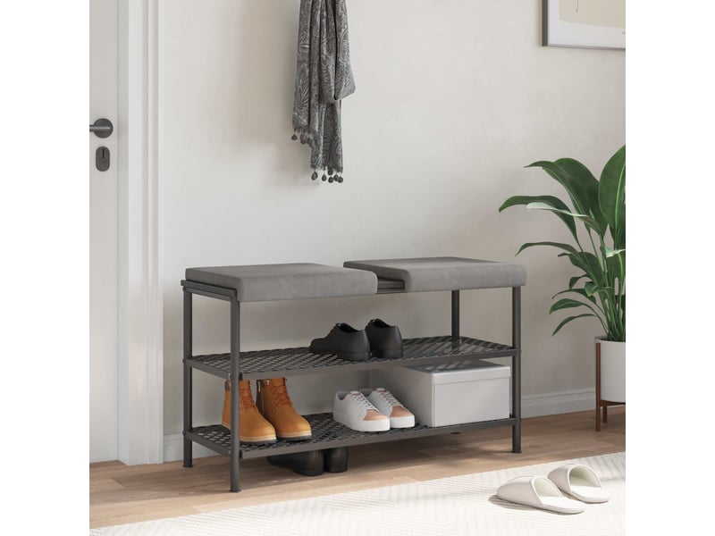  Lot de 2 coussins de banc, coussins d'assise, coussins pour chaisecanapé velours gris clair profondeur 35 cm cf52539  - Conforama B