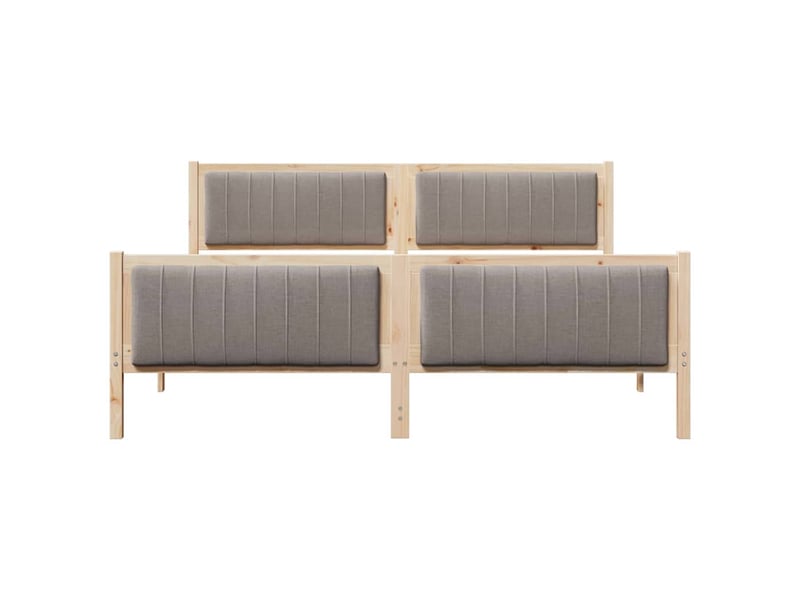  Lit double- lit adulte -  cadre de lit marron et taupe 180 x 200 cm bois massif en pin  - Conforama D