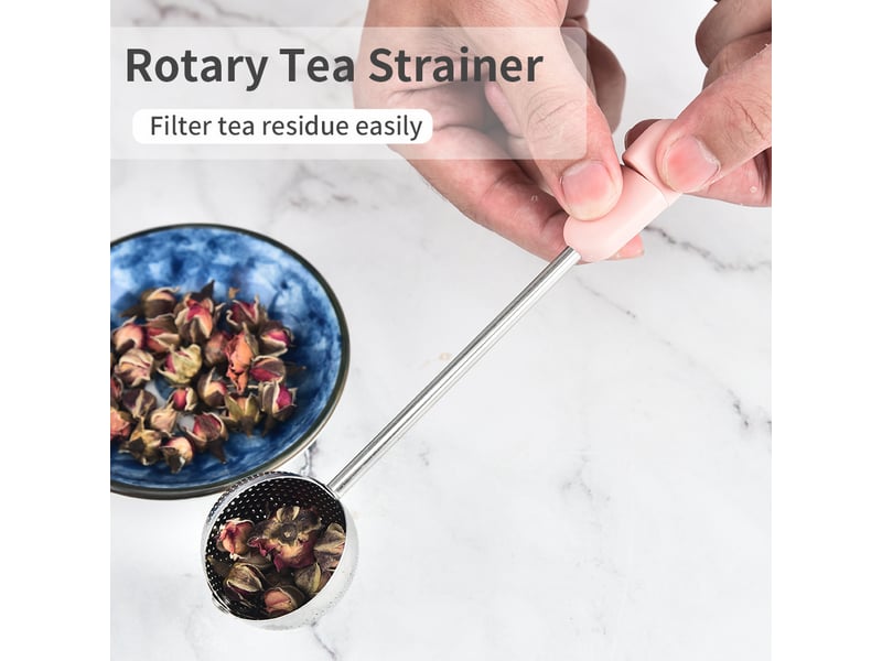  Boule à thé rotative cuillère-filtre à thé en acier inoxydable poignée ergonomique filtre à thé innovant et astucieux (argent (boîte de 2)) QA003887 - Conforama E