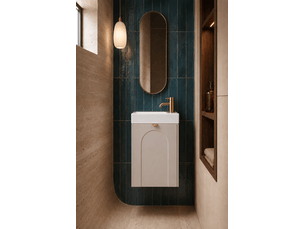 Ensemble lave-mains suspendu aura avec lavabo fika 40 cm cachemire mat g