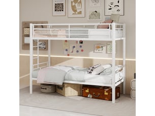 Lit superposé 90x190 cm REDOM   coloris blanc