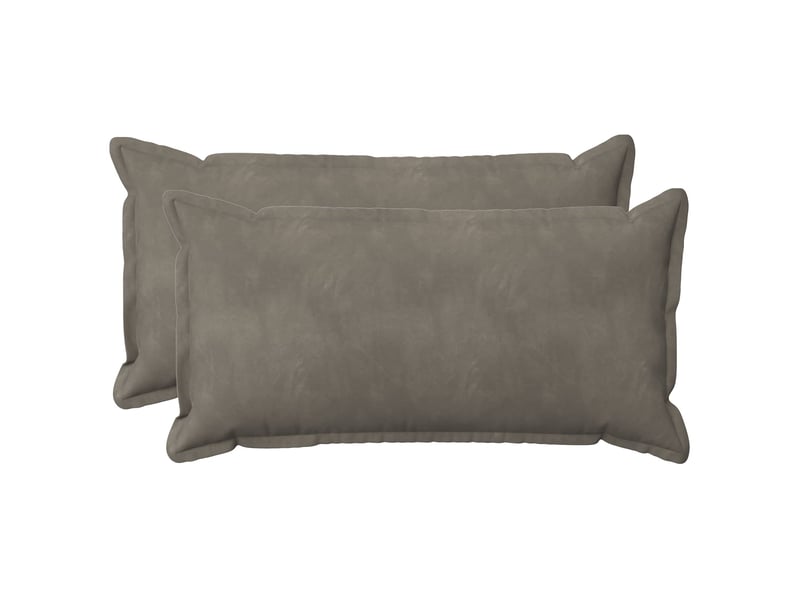  Lot de 2 coussins avec oreiller, coussins décoratifs houten gris clair fløjl cf51038  - Conforama A