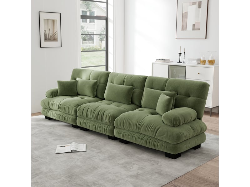  Canapé d'angle, canapé convertible; assise profonde, en chenille, 3 places  - Conforama C