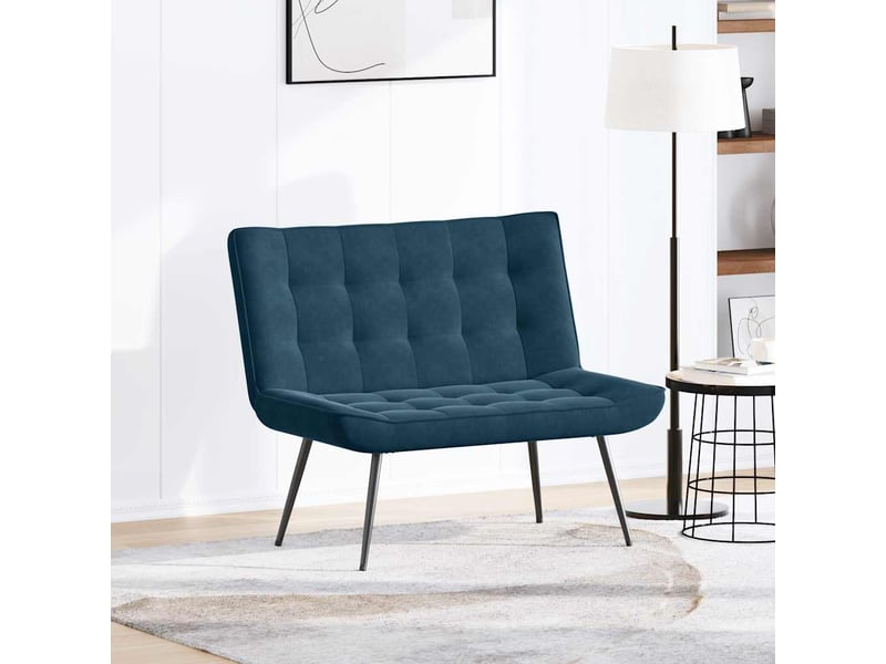 Banc, canapé 2 places bleu 110x74x84 cm velours - Conforama C
