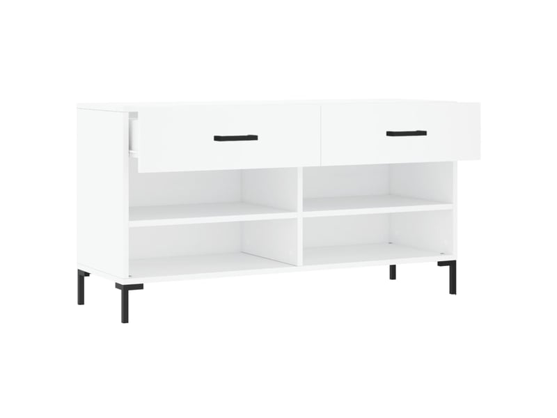 Banc à chaussures, meuble à chaussures blanc 102x35x55 cm bois d'ingénierie shl5645  - Conforama E