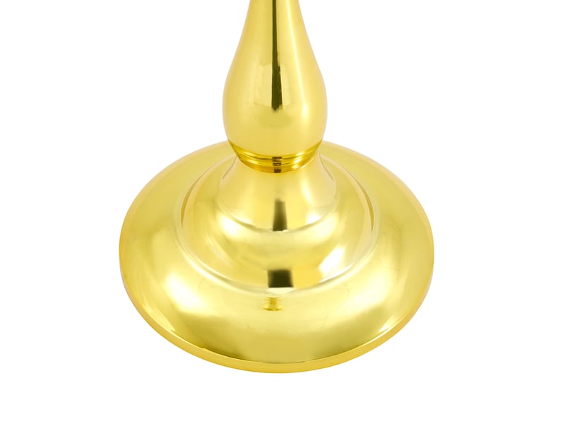  Table basse fixe ronde avec base antidérapante pour salon en verre et métal diamètre 50 cm doré  - Conforama D