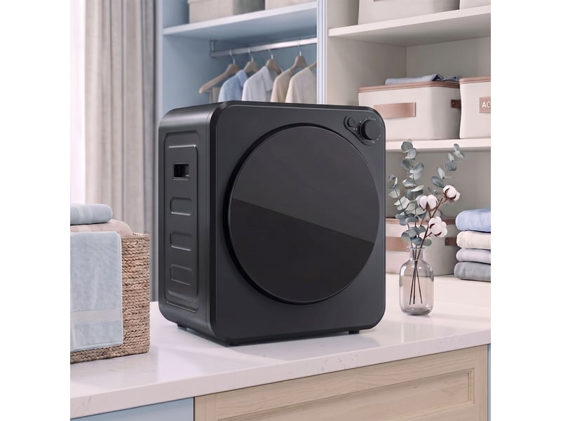 Sèche linge à évacuation compact 2,5kg, sèche-linge électrique 400800 w, charge frontale, 5 modes de séchage, noir - Conforama B