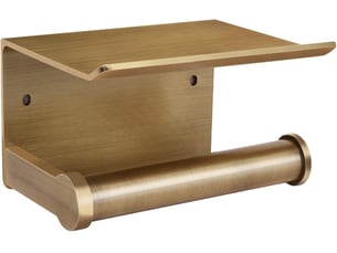 Porte-papier toilette mural bronze antique avec étagère – aluminium, sans perçage (adhésif 3m) ou vissable, salle de bain