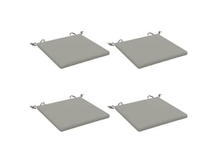 Lot de 4 coussins de siège, coussins d'assise soest 100 % polyester gris cf60406