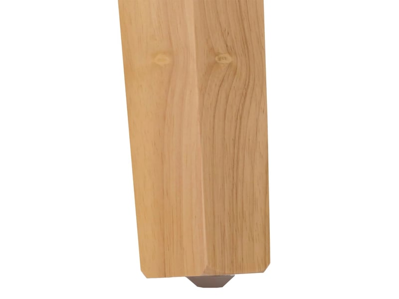 Lot de 6 chaises de salle à manger dossier haut assise rembourrée et protections de sol cuir refendu enduit similicuir crème et bois d’hévéa 04_0011508 - Conforama E