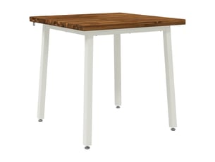 Table à manger 70x70x75 cm bois d'acacia massif naturel et blanc carré shl99352