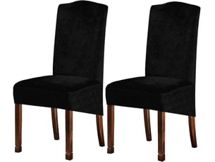 Housses de chaise élastiques, adaptées aux chaises de salle à manger, grandes housses de chaise haute en spandex, avec bande élastique noir, ensembl