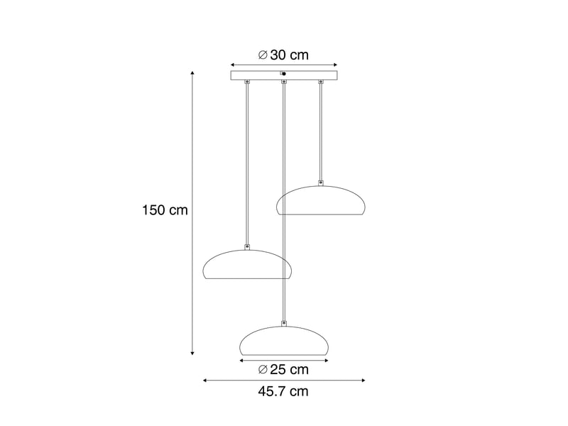  Retro hanglamp taupe met metalen kap 6-lichts - macaron  - Conforama C